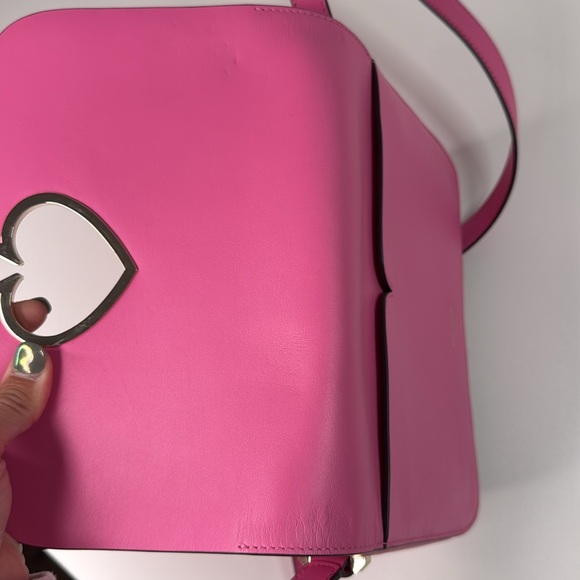 Kate Spade Nicola hot pink leather twistlock medium convertible crossbody - Picture 12 of 17